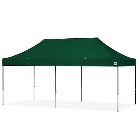 E-Z Up TAA Compliant Eclipse Shelter, 10' W x 20' L, Black Steel Frame, Forest Green Vented Top EC3STL20KFBKTVMCFG